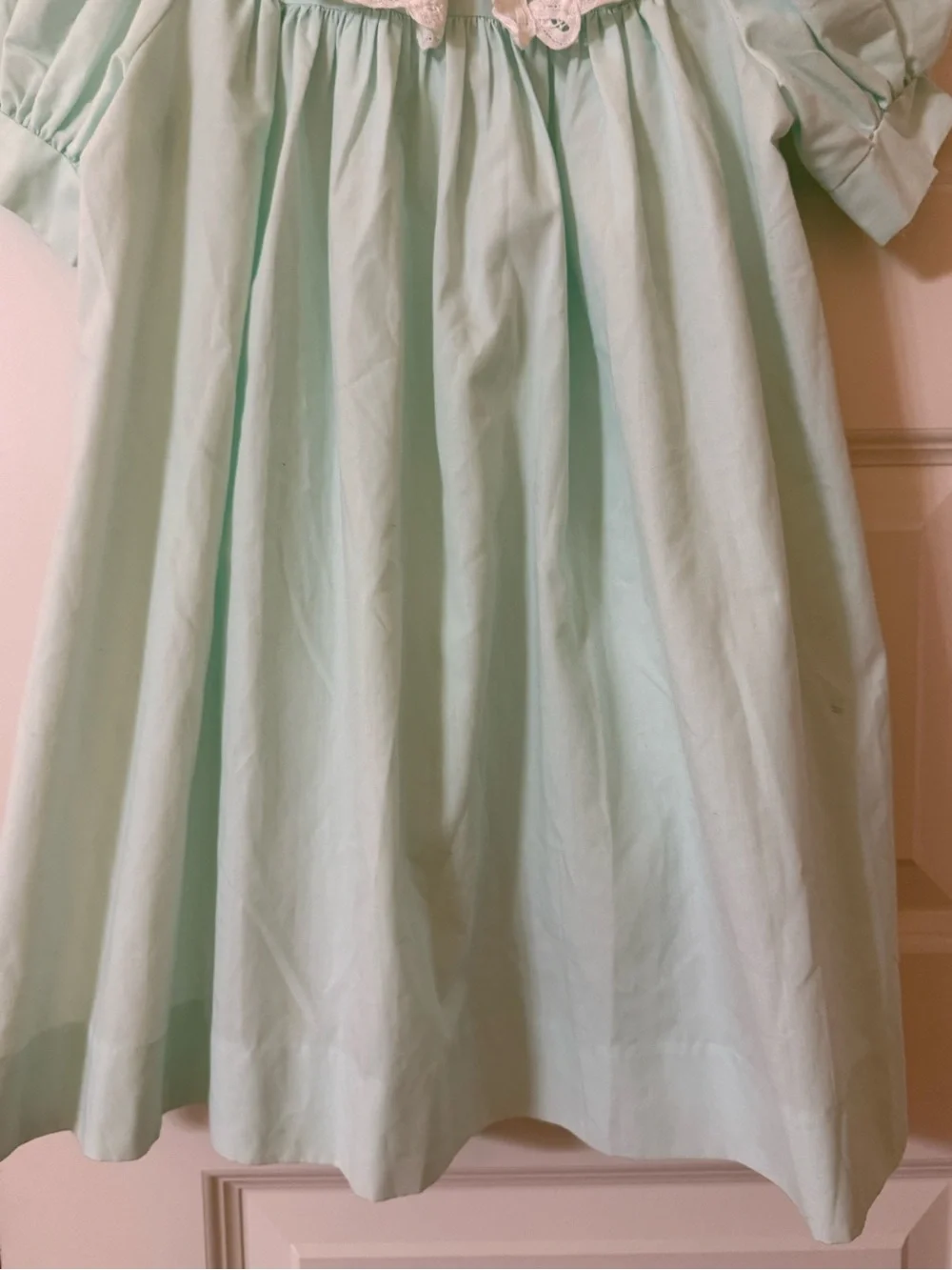 Lavender Blue 2T Mint Green Lace Collar Dress
